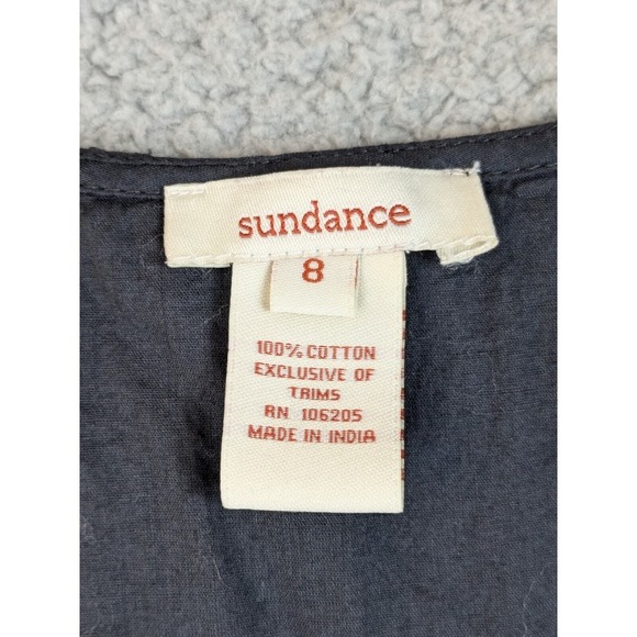 Sundance Eyelet Midi Dress Womens Size 8 Slate Gray Fairycore Whimsy Goth Cotton - Picture 3 of 14